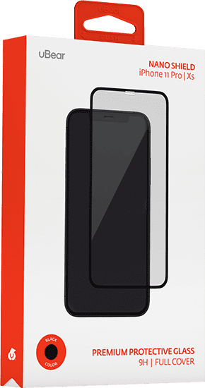 Защитное стекло uBear iPhone 11 Pro/Xs/X Nano 2 Full Cover (0.2 мм), черная рамка