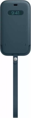 Чехол Apple Leather MagSafe для iPhone 12/12 Pro (MHYD3ZE/A), синий балтийский
