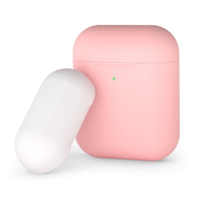Чехол Deppa для AirPods Silicone case двухцветный розово-белый